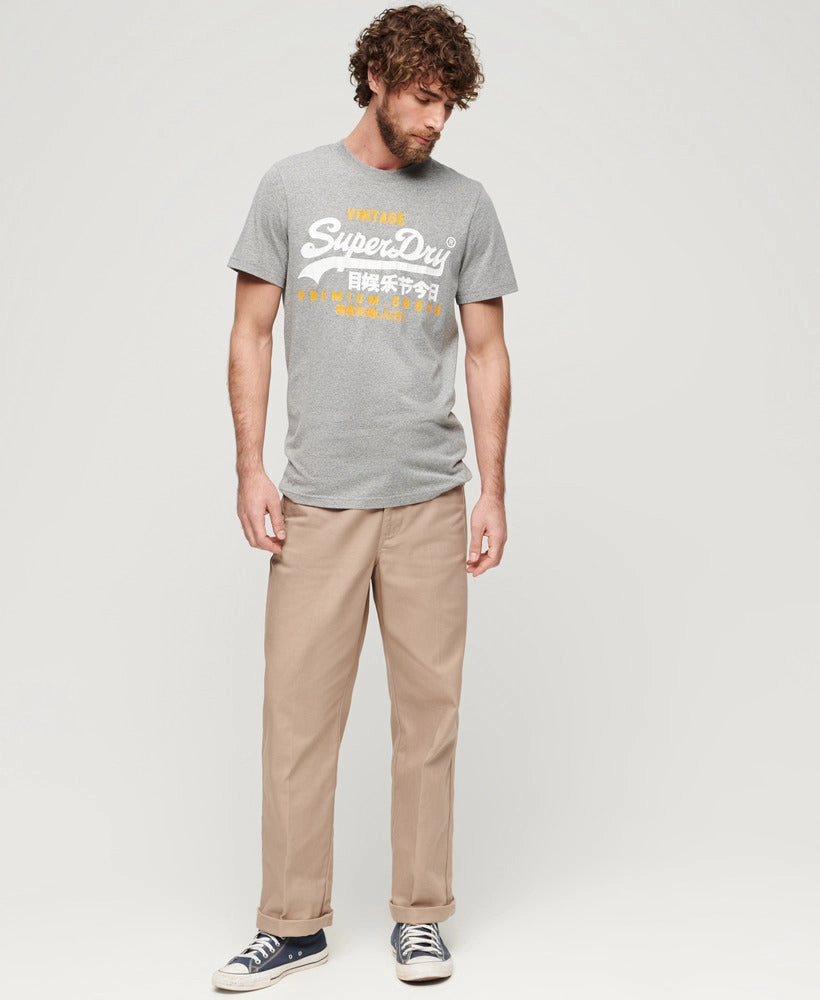 Vintage Logo Duo Tee | Light Grey Grit