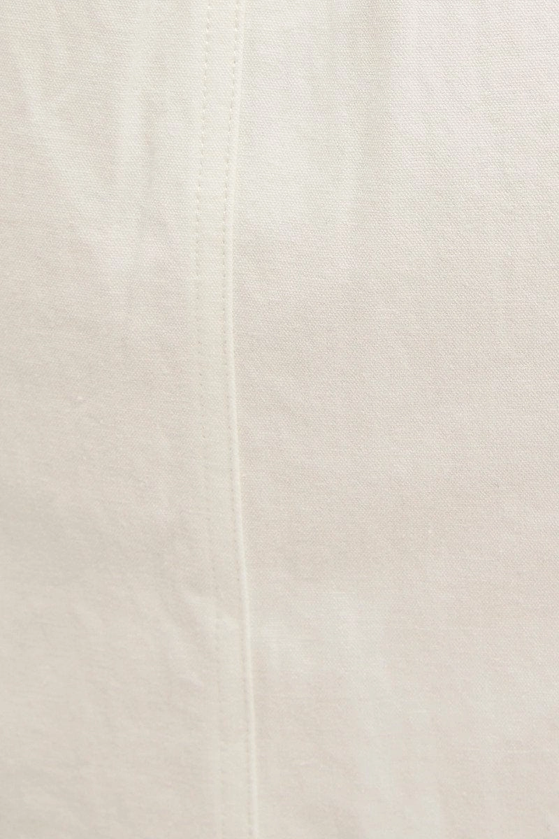 White Mini Skirt Cargo Cotton Blend