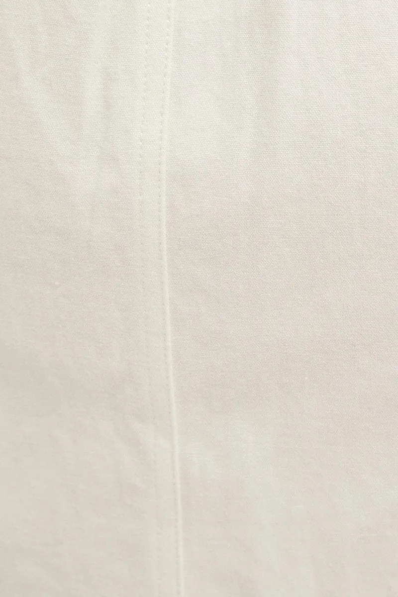 White Mini Skirt Cargo Cotton Blend