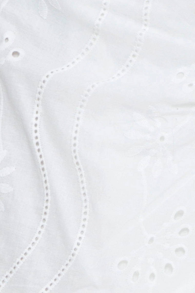 White Wrap Skirt Mini High Rise Eyelet Fabric