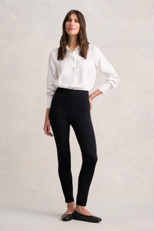 Zip Detail Slim Leg Pant - Jet Black